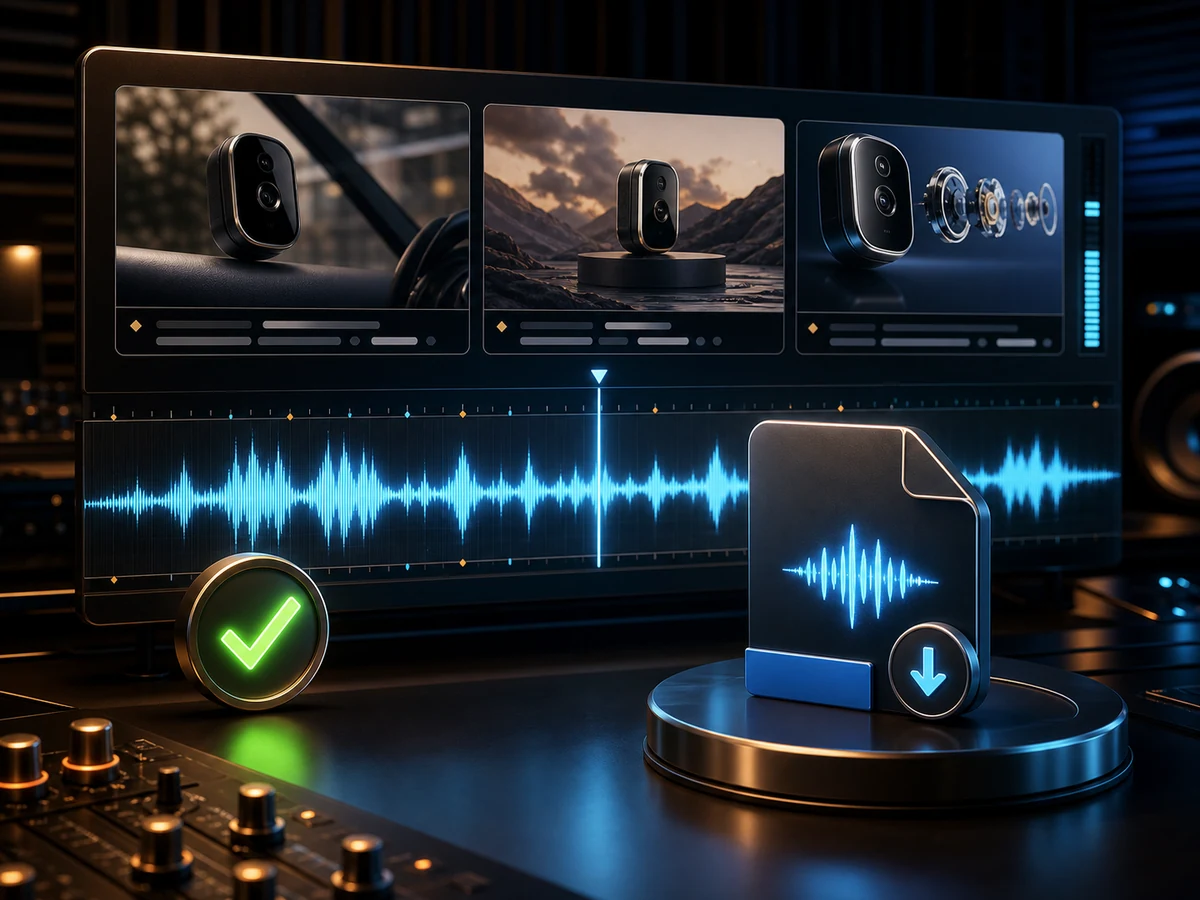 Narration vidéo terminée, prête à être exportée depuis Eleven AI