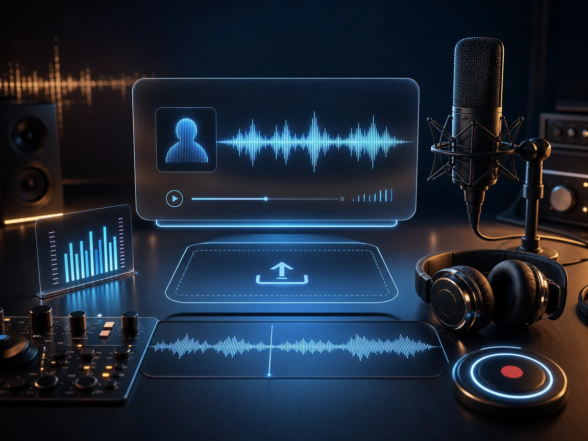 Voice cloning reference recording ready for validation in the Eleven AI workspace